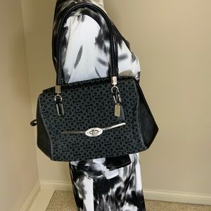 COACH Madison East/West Satchel Needlepoint Op art